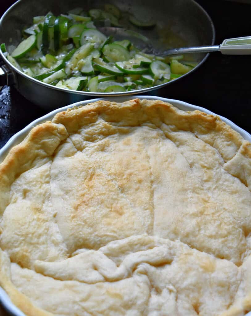 Crescent crust for Zucchini quiche.