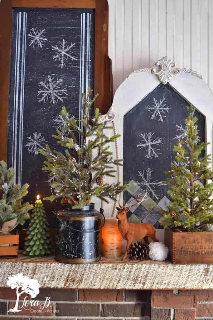 Winter Mantel decor