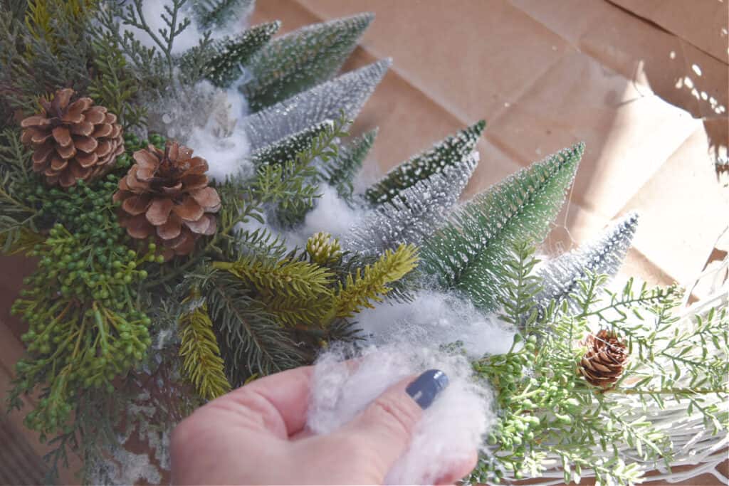 Mini bottle brush tree wreath